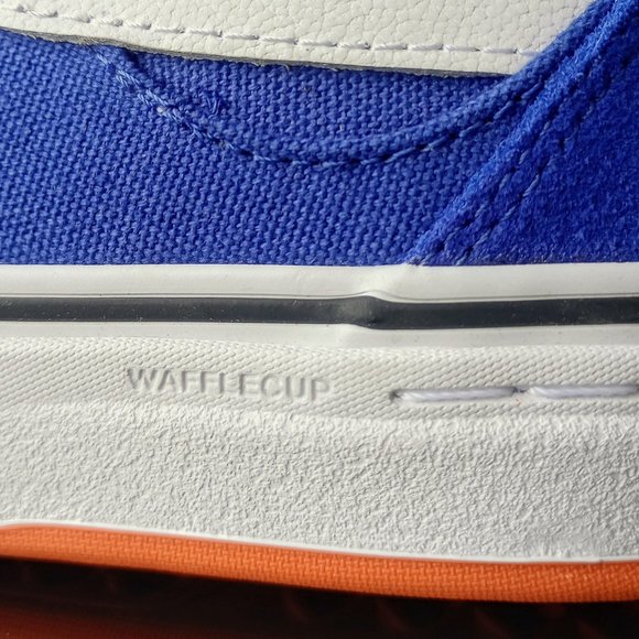 Vans Men's Kyle Walker Suede / Canvas Sneaker in Awesome Athletic Blue / Orange - Picture 6 of 14